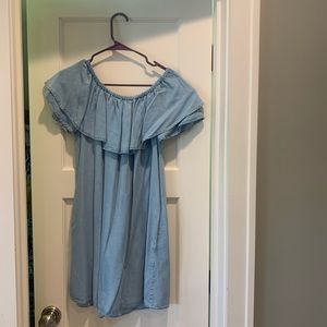 Off the shoulder dress from Zara denim collection
